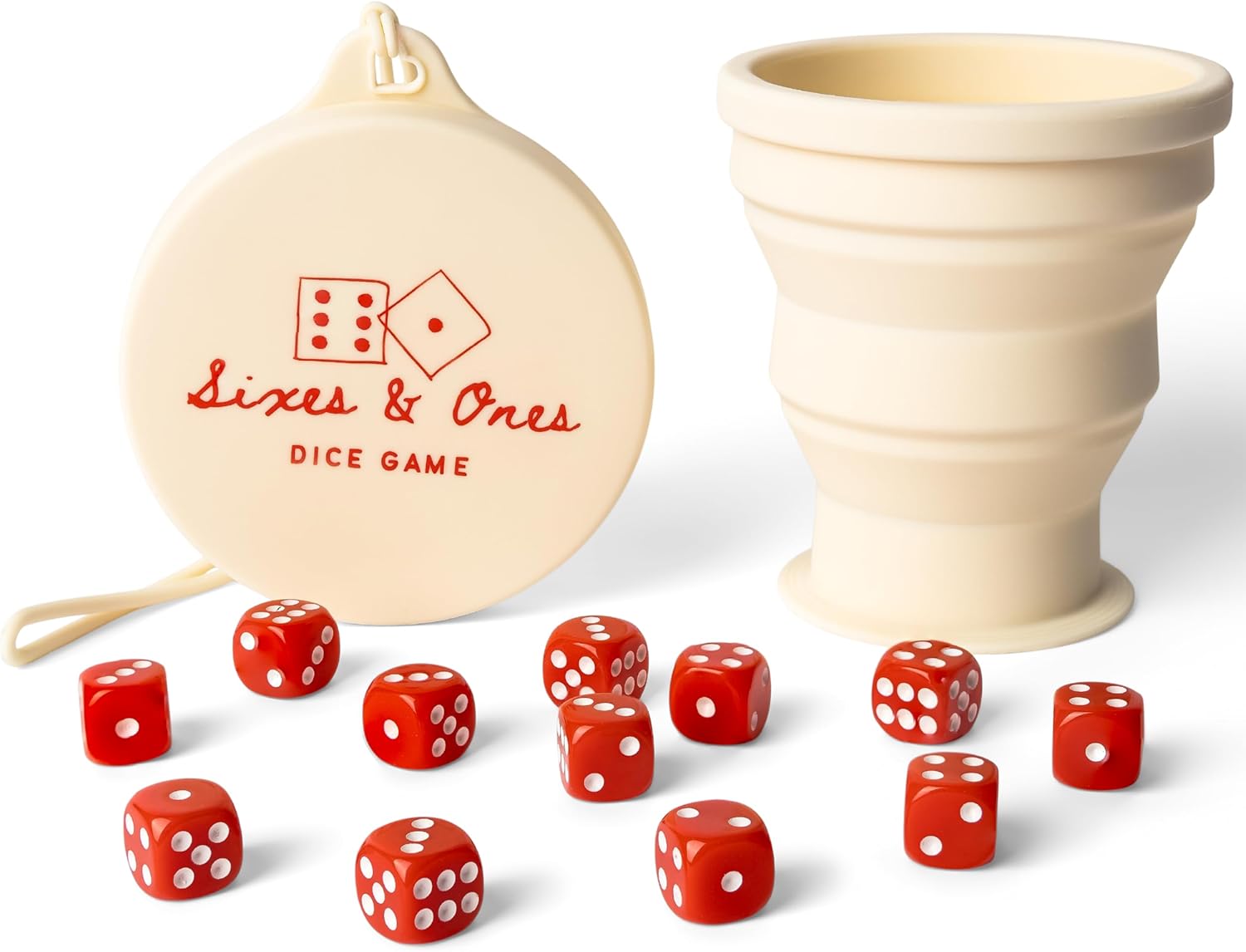 Vango Sixes & Ones Dice Game 6 Curated Dice Games All in One, Expandable Rolling Cup to Play Anywhere for Kids, Adults, Families, Travel, Perfect for Game Nights