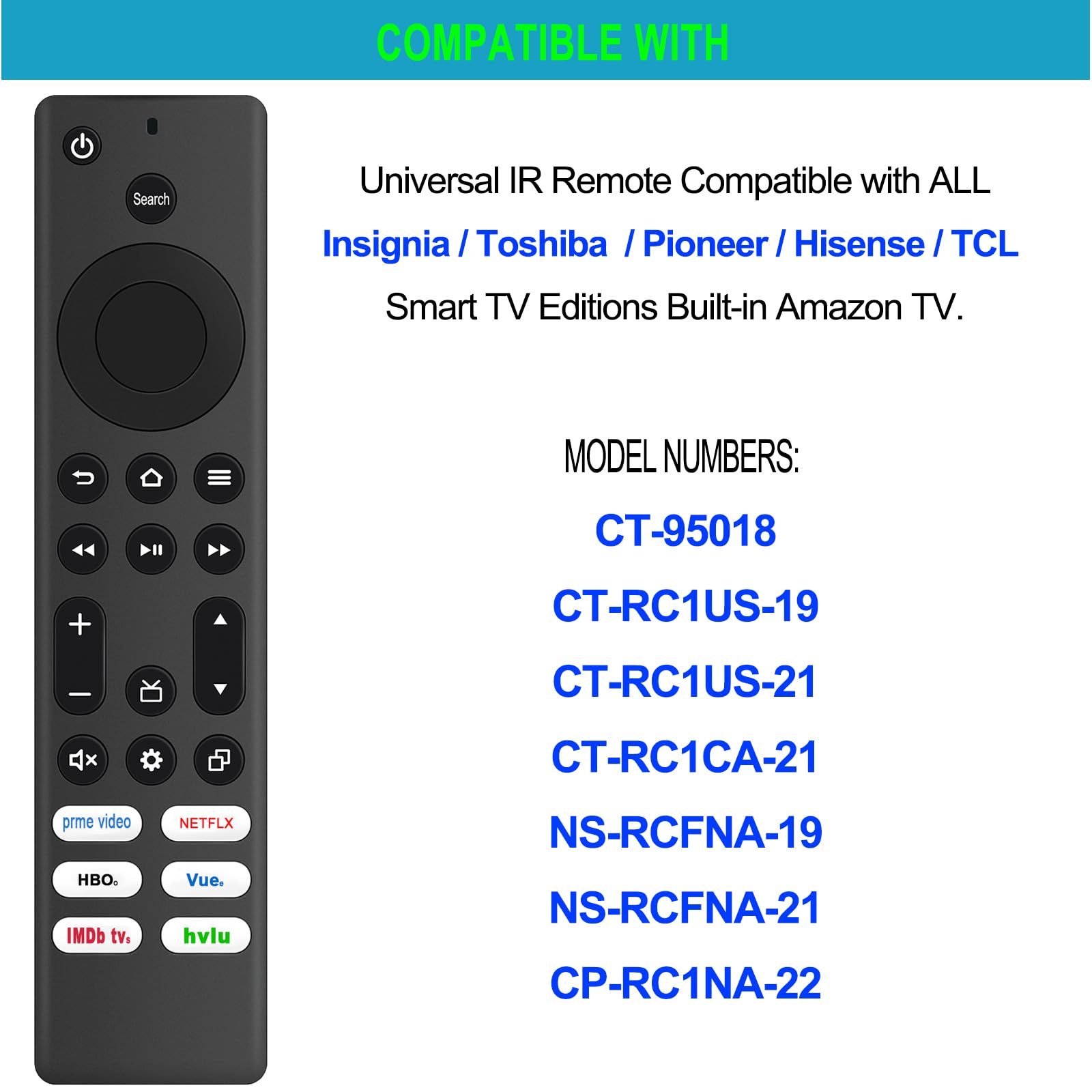 ALLIMITY RC1910 Télécommande Remplacer pour Toshiba 22L1333B 22L1337DB