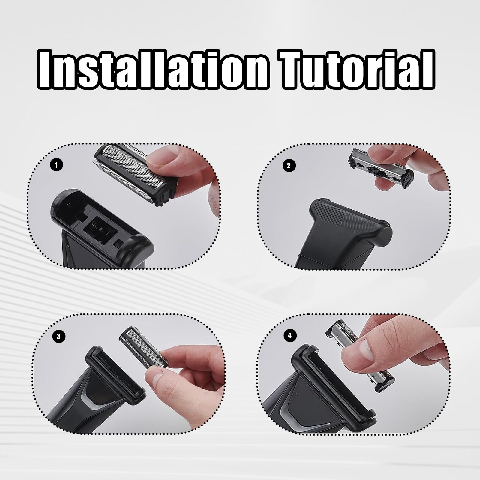 2 cuchillas de repuesto compatibles con MANSCAPED The Lawn Mower 5.0 Ultra Body Hair Trimmer Cuchillas de aluminio para cabezales de afeitadora de bolas de hombre