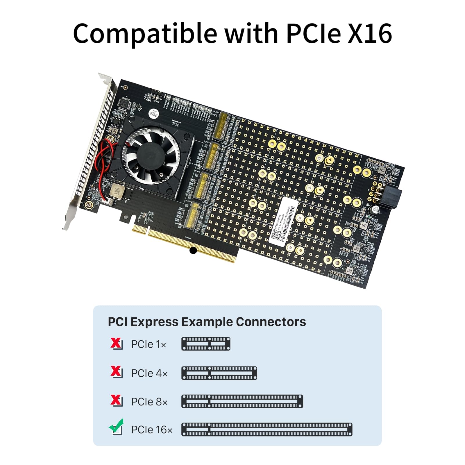 PCIe 3.0 X16 to 8x M.2 NVMe SSD Adapter, PEX8749 Controller with Bifurcation, Windows Server Linux VMware ESXi FreeBSD Ubuntu