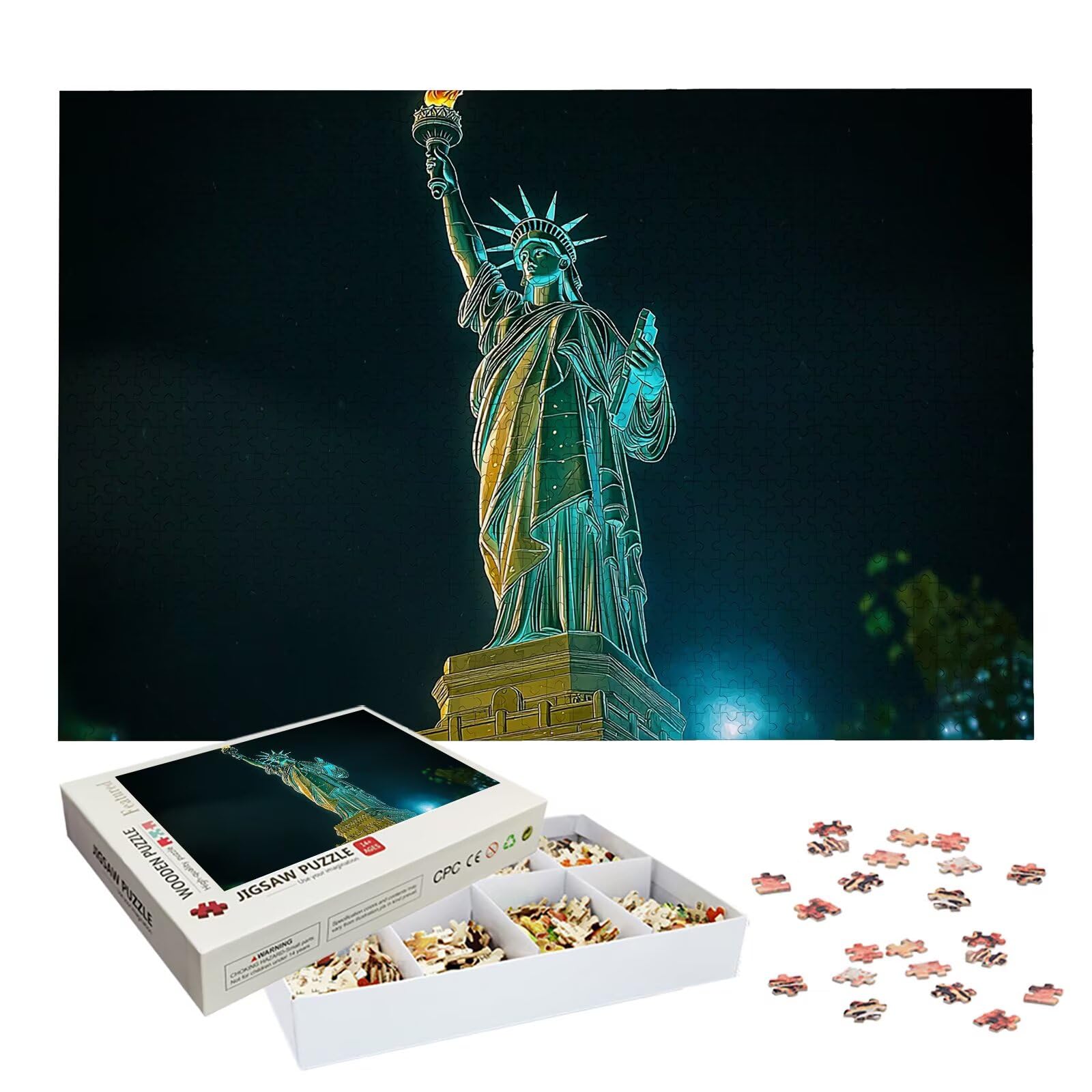 Puzzle 2000 sztuk dla dorosłych dzieci, drewniane puzzle dla dorosłych w Nowym Jorku, trudne puzzle krajobrazowe, rodzinne gry edukacyjne, łamigłówki z pudełkiem do dekoracji domu, prezent dla kobiet
