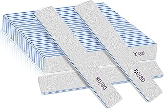 Nail File-Nail Files, 80/80 Grit Nail Files for Gel Nails, 12 PCS Double Side Emery Board Nail Files for Acrylic Nails, Professional Nail File Set Washable and Reusable