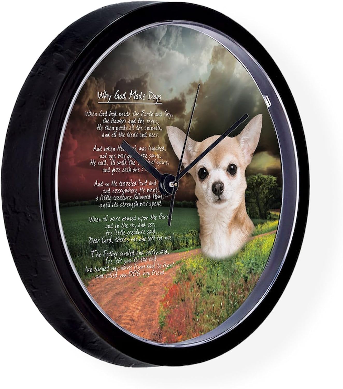 CafePress Why God Made Dogs Chihuahua 10" Wall Clock for Livingroom, Kitchen, or Office