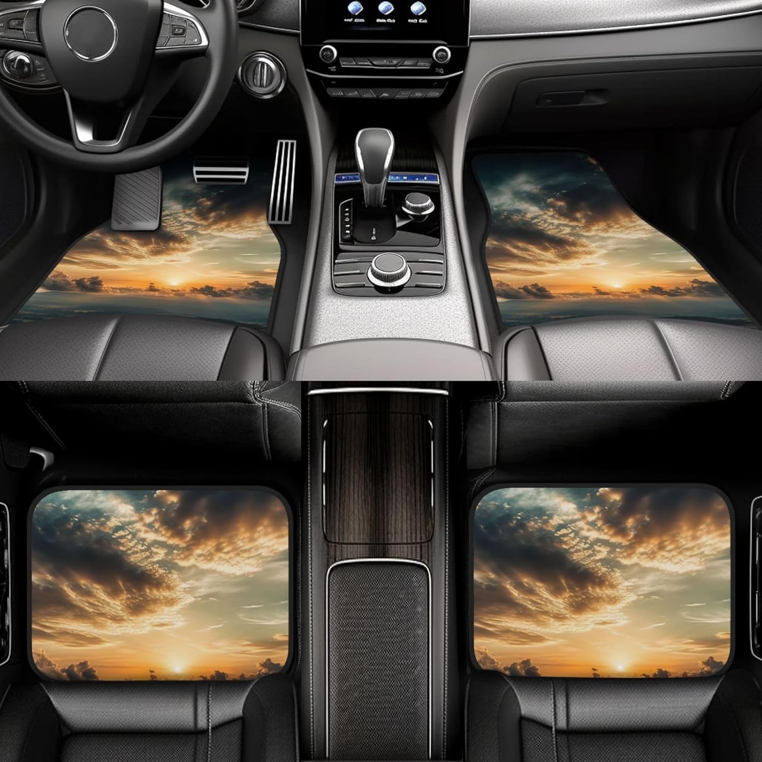 3D Print Car Floor Mats, Front & Rear Full Set with Non Slip Rubber Backing, All Weather Protection Set of 4 for Most Vehicle Heavy Duty Rubber Backing SUV Interior Accessories (Sky) 3D Print Car Floor Mats, Front & Rear Full Set with Non Slip Rubber Backing, All Weather Protection Set of 4 for Most Vehicle Heavy Duty Rubber Backing SUV Interior Accessories (Sky)