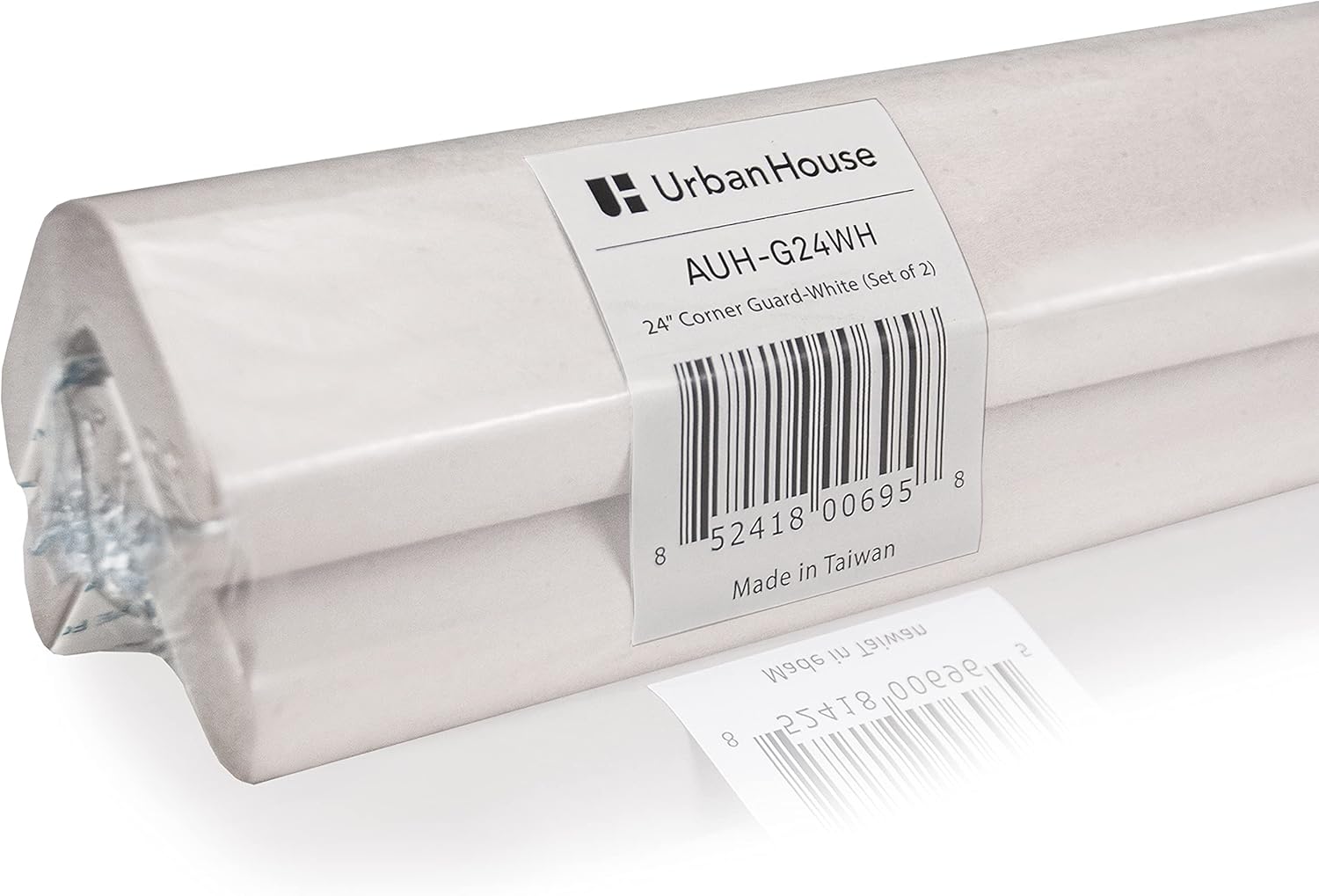 urbanhouse (2-Pack High-Density Corner Guard Edge Protector & Bumper for Parking Garages, Workshops, Baby Proofing Walls and Furniture - Neutral White, 24 Inches.