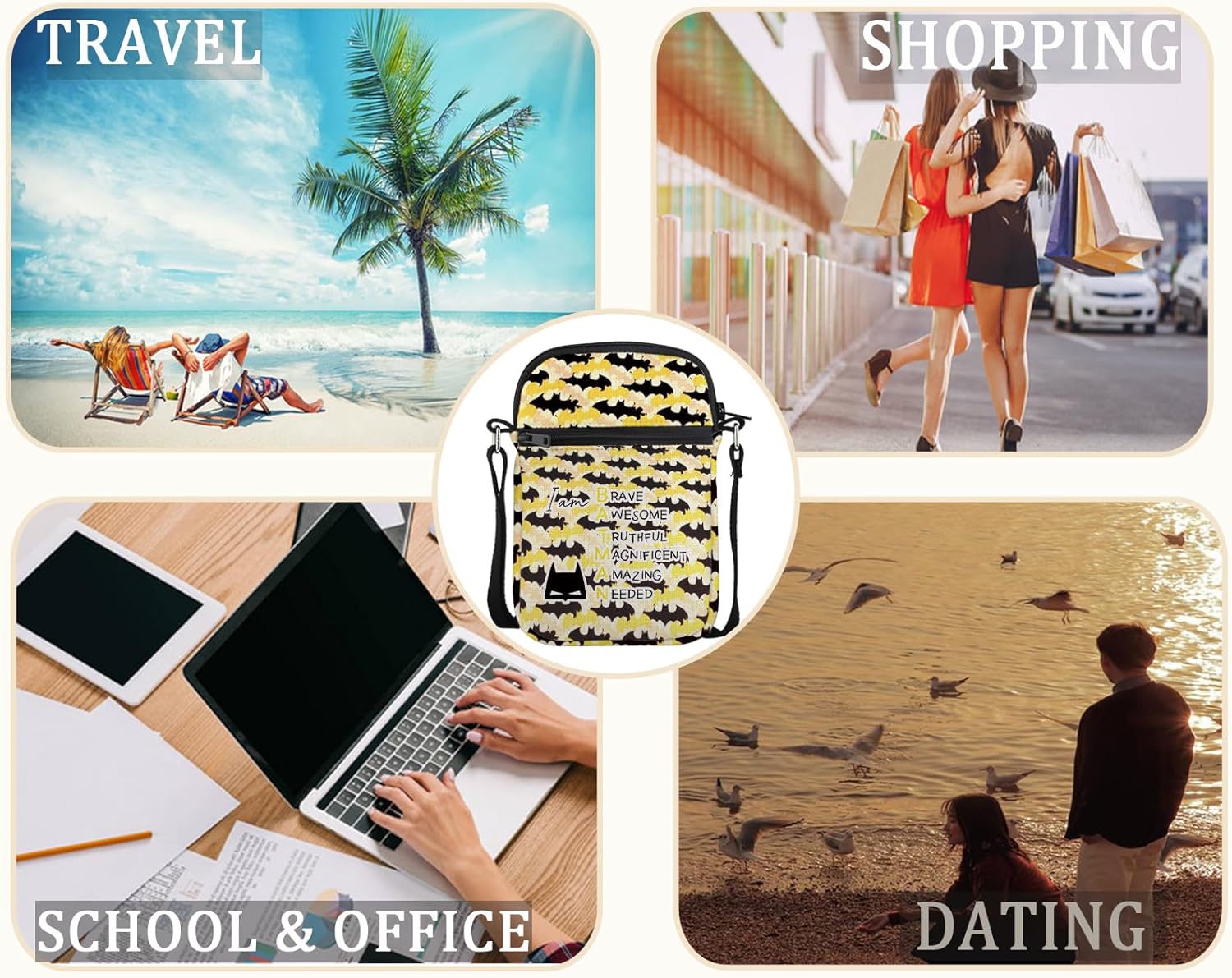 MEIKIUP Bat Movie Inspired Gifts for Fan Bat Character Makeup Cosmetic Bag Bat Lover Gift for Women (BRAVE CB) - Image 7