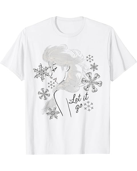 Disney Frozen Elsa Let It Go Profile Sketch T-Shirt
