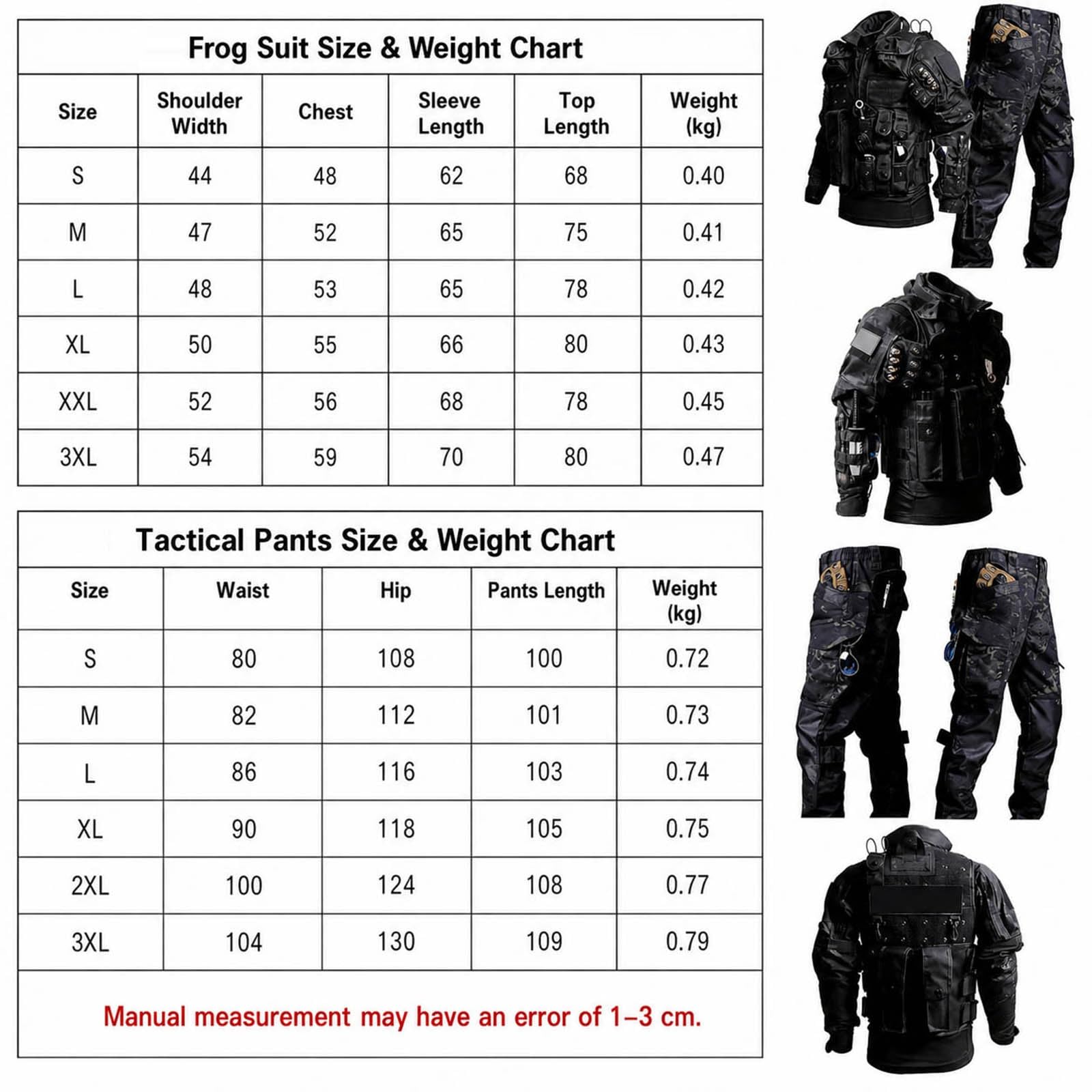 Taktischer Herren-Anzug, Militär-Kampfhemd und -Hose, Strapazierfähige Airsoft-Ausrüstung für Airsoft, Paintball, Jagd und Outdoor-Aktivitäten