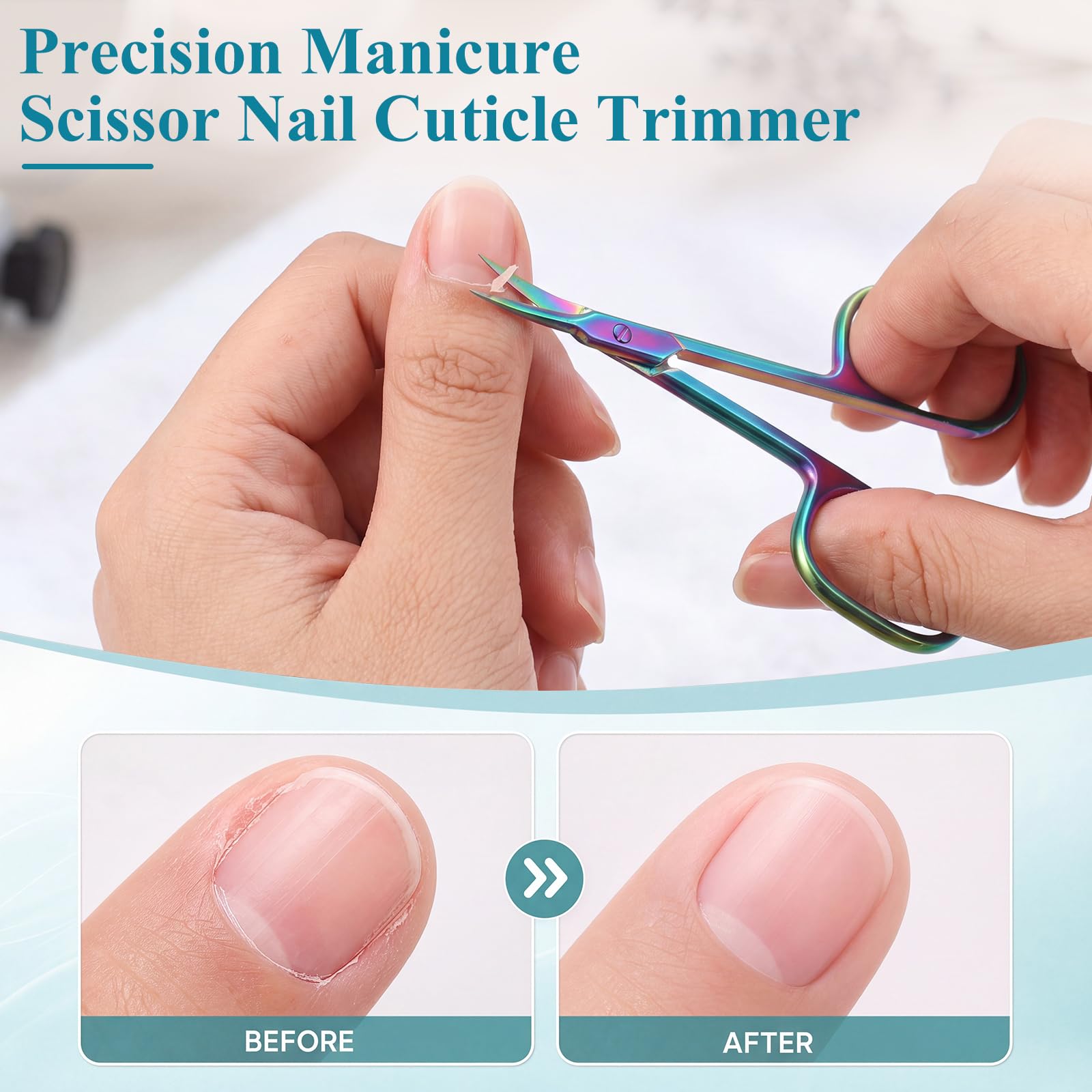 Lothee Forbici per cuticole curve, 4 pezzi, 100 sacchetti sterilizzatori