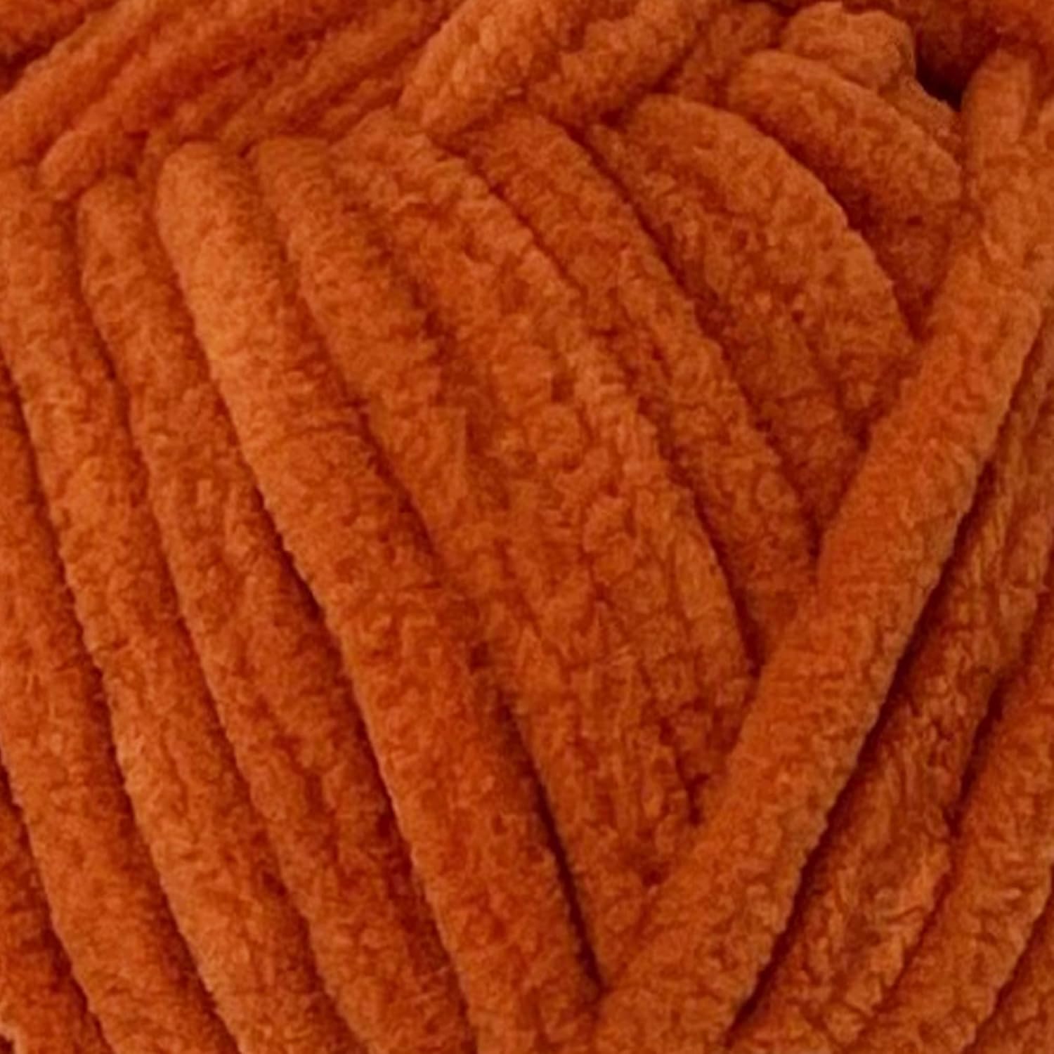 Velvet XL Chenille Yarn - Thick Super Bulky Yarn for Crocheting - Soft Fluffy Plush Yarn for Crochet - 100g / 74yds - Ideal for Baby Blankets & Amigurumi (Orangy Red, 1 Skein)