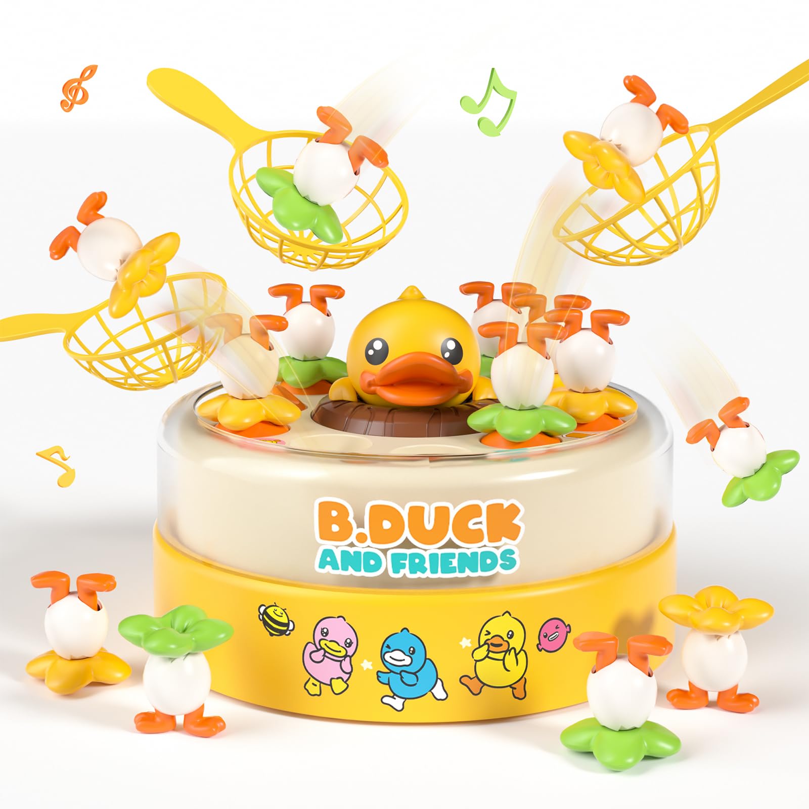 B.Duck Catch and Bounce Games Toys for Kids 3-5, B.Duck Board Games with 3 Nets for Kids 4-6, Christmas Birthday Gifts for Toddler Boys Girls 3 4 5 6 Years Old