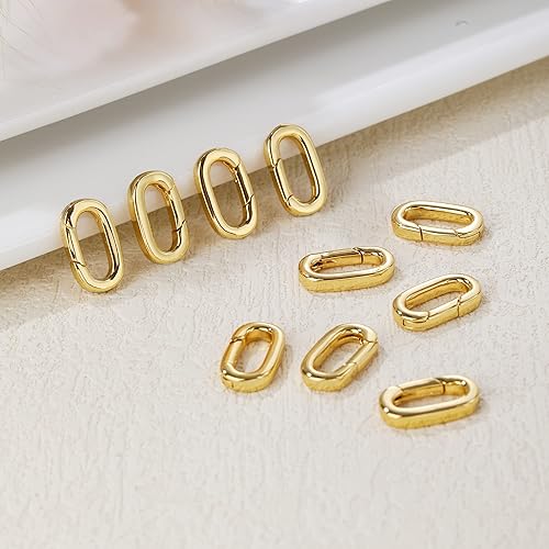 Miniatura 2 de Conector de collar de cierre ovalado relleno de oro de 18 quilates, cierres de resorte, llavero, mosquetón, cierres de bloqueo incluidos para