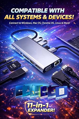 Miniatura 2 de Estación de acoplamiento multipuerto USB-C 11 en 1 con HDMI 4K, VGA, Ethernet, 100 W PD, USB 3.0, lector de tarjetas SD/TF y conector de audio,