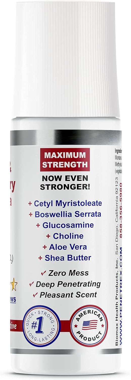 Penetrex Joint & Muscle Therapy, 3 Oz Roll-on Gel – Intensive Concentrate for Relief & Recovery – Whole-Body Formula w/ Arnica, Vitamin B6 & MSM (DMSO2) for Your Back, Neck, Knee, Hand, Shoulder, etc : Health & Household