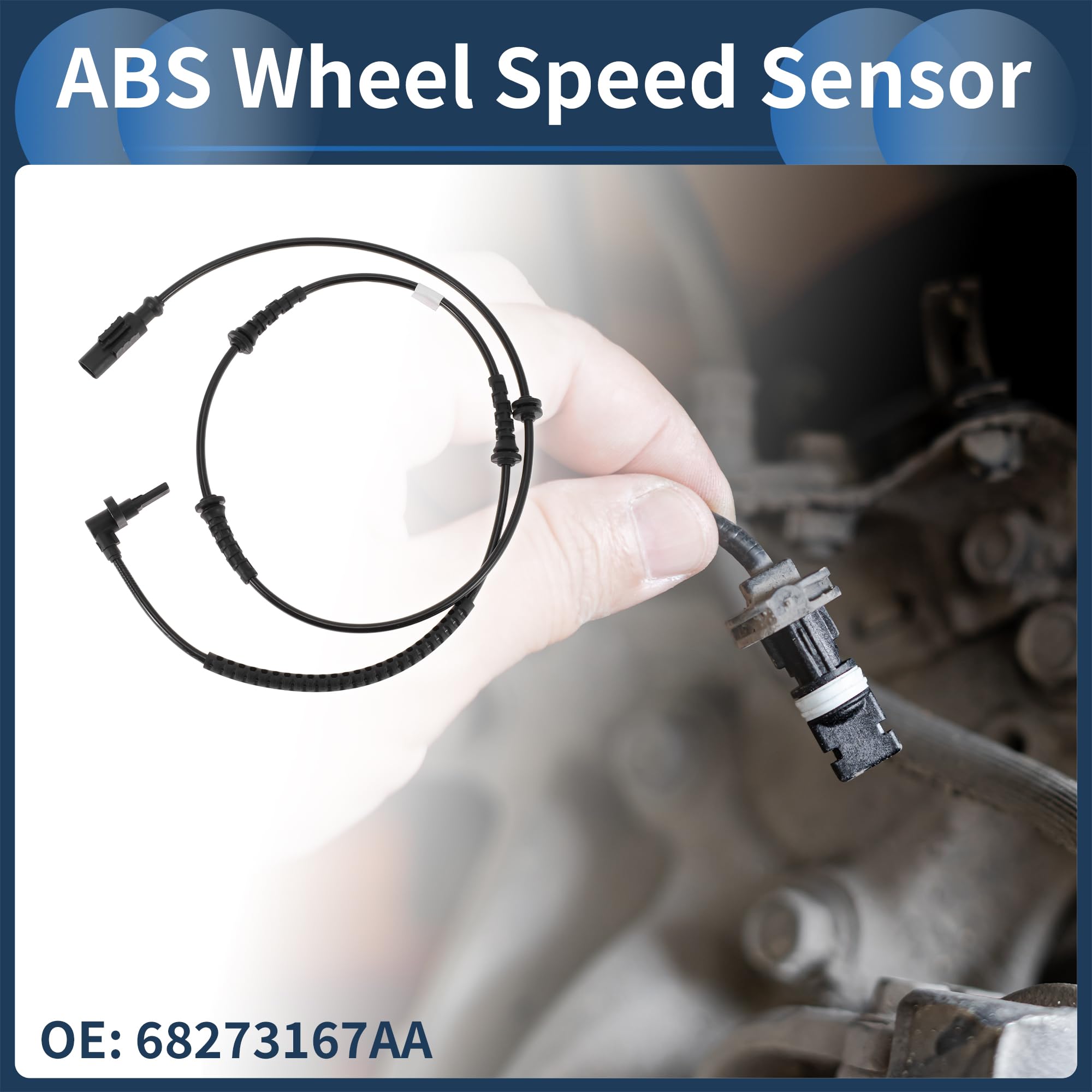 Sensore di velocità della ruota ABS posteriore sinistro destro Sensore ABS Sistema antibloccaggio No.68273167AA per Jeep Renegade 2015-2018