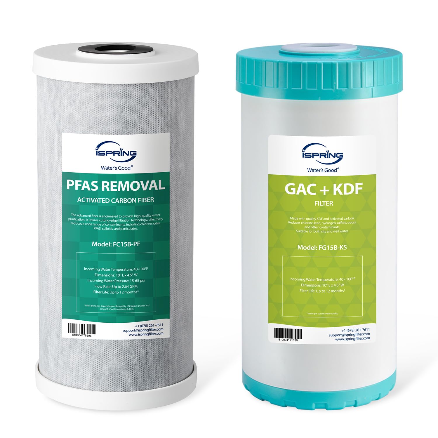 iSpring F2WGB21BPFKS 2-Stage Whole House Water Filter Replacement Set, Compact 10” x 4.5” Filters for PFAS, Heavy Metals, Chlorine & Odor Reduction, SGS-Tested Media, Fits Standard Home Systems-image-42