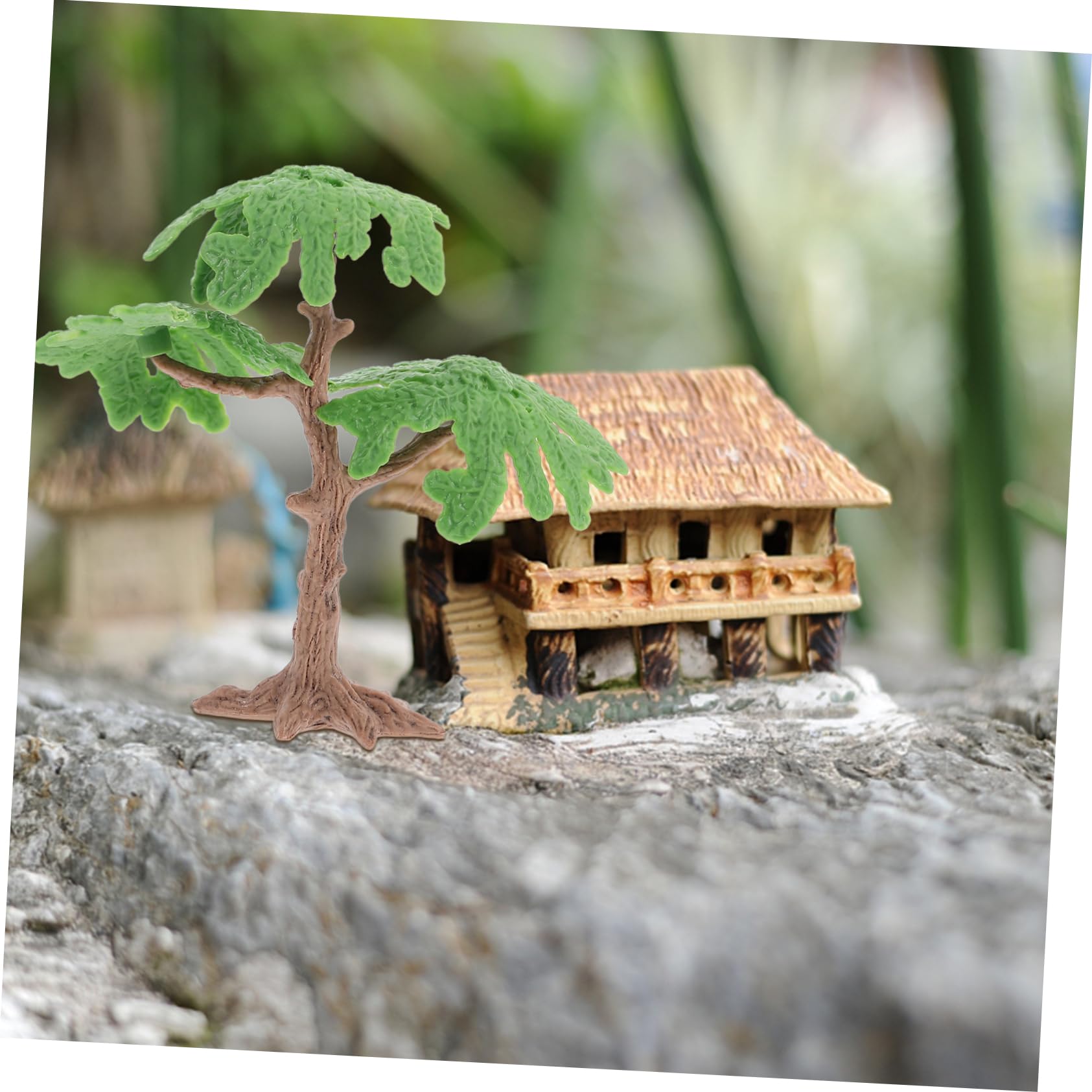 VILLCASE Arbre Miniature Ginkgo Réaliste en Plastique Vert 2 Pièces