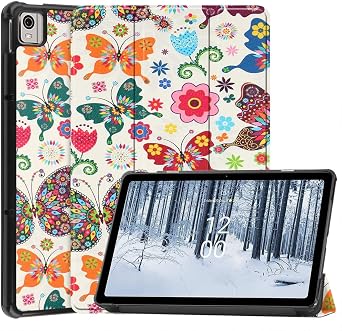 Nokia T21 Tablet Case 10.4 Inch, PU Leather Case, Smart Case, Nokia T21 Cover, Tri-Fold Bracket Function, Beautiful, Ultra Lightweight, Ultra Thin, Shockproof, Dustproof, Scratchproof, Anti-Fingerprint, Full Protective Cover, Nokia T21 Case Butterfly