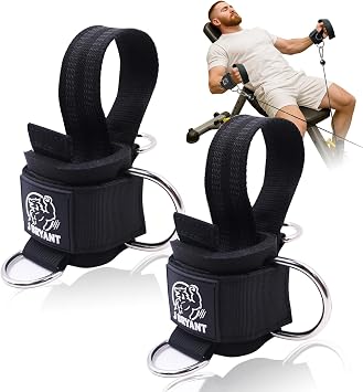 J Bryant Adjustable Wrist Cuffs with Multiple D-Rings, Weight Lifting Straps for Cable Machines, Strength Training, Fitness & Bodybuilding