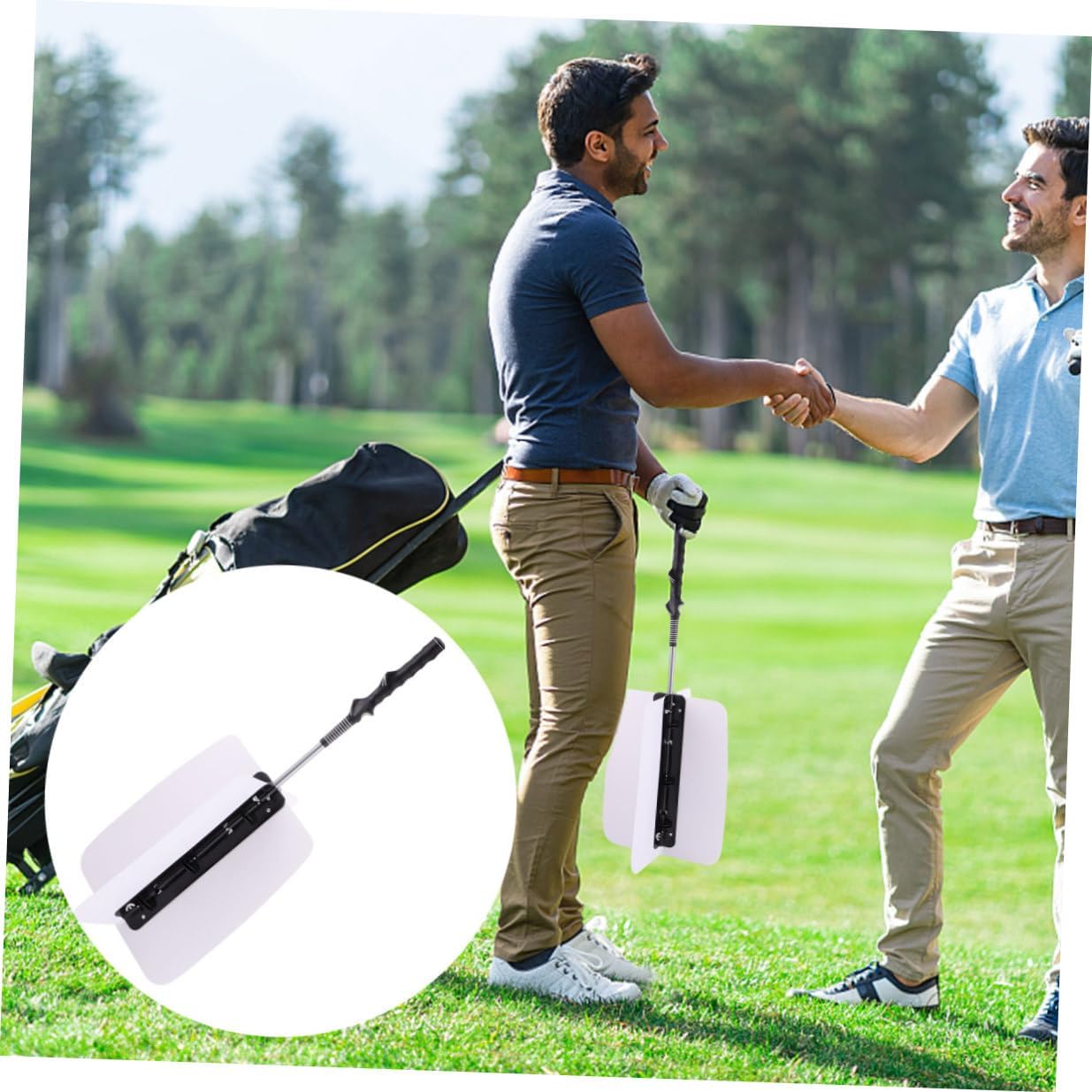 Golf Swing Trainer Practice Aid Fan Plastic Wind Resistance Swing Exerciser for Golfers White for Training and Warm-up