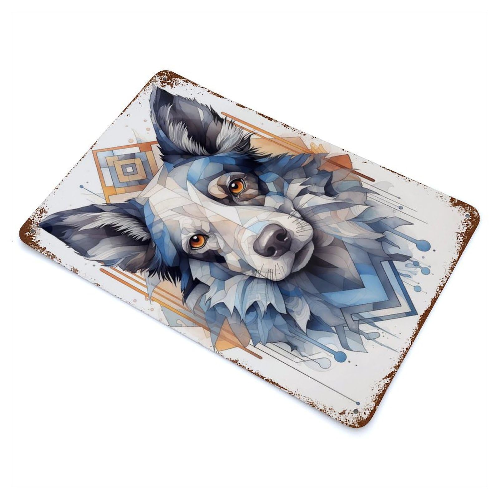Border Collie Vintage Metal Tin Sign 11.8"x7.9", Retro Wall Decor for Office, Studio And Wall Decor