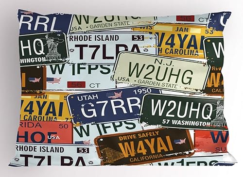 Miniatura 10 de Ambesonne Funda de almohada gris, lunares pequeños sobre fondo blanco, estilo retro, patrón tradicional pastel, funda de almohada decorativa de