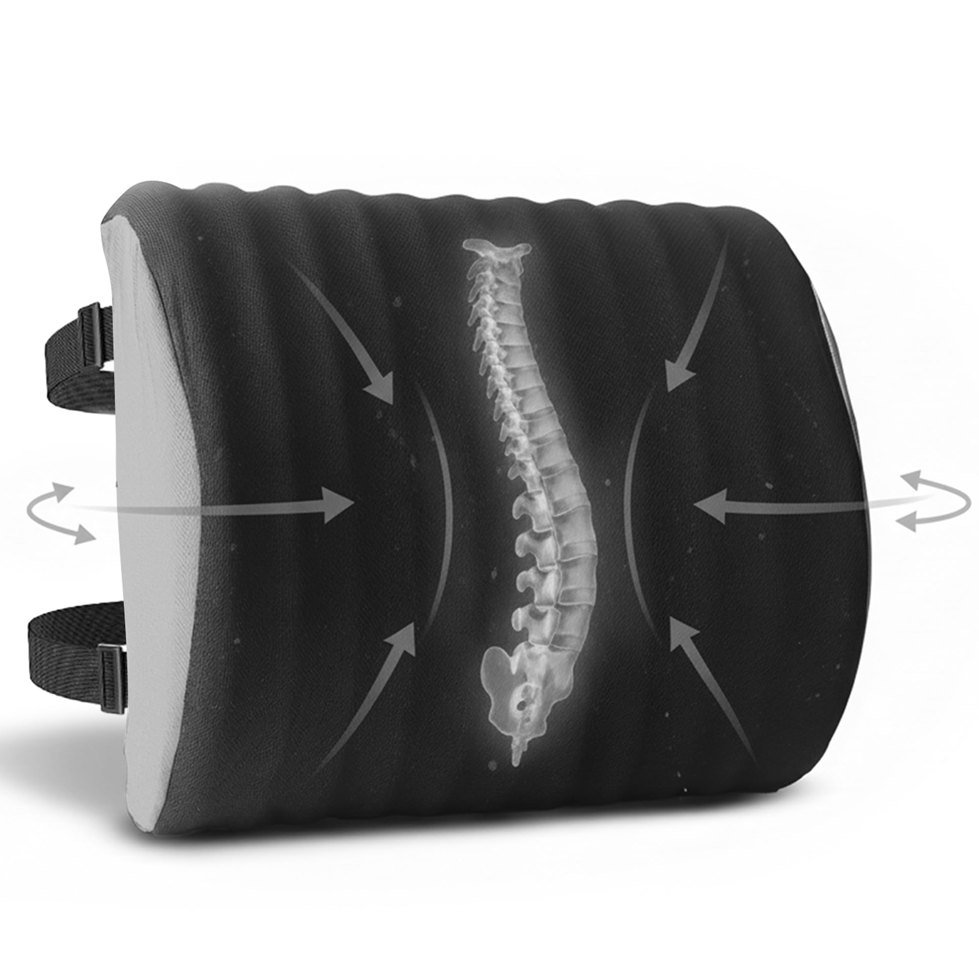 Nuevo Modelo – Cojin Lumbar Silla Oficina diseñado para Alivio de Dolor Lumbar y Mejora la Postura. Cojin Lumbar Coche y Respaldo Lumbar Silla Oficina con Espuma 60D 80D certificada