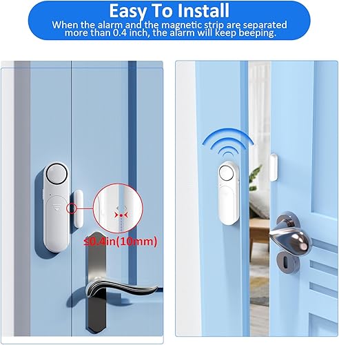 Miniatura 3 de Alarma de ventana y puerta cuando se abre (paquete de 5) para seguridad de los niñosseguridad del hogar, alarma con sensor de apertura de puerta