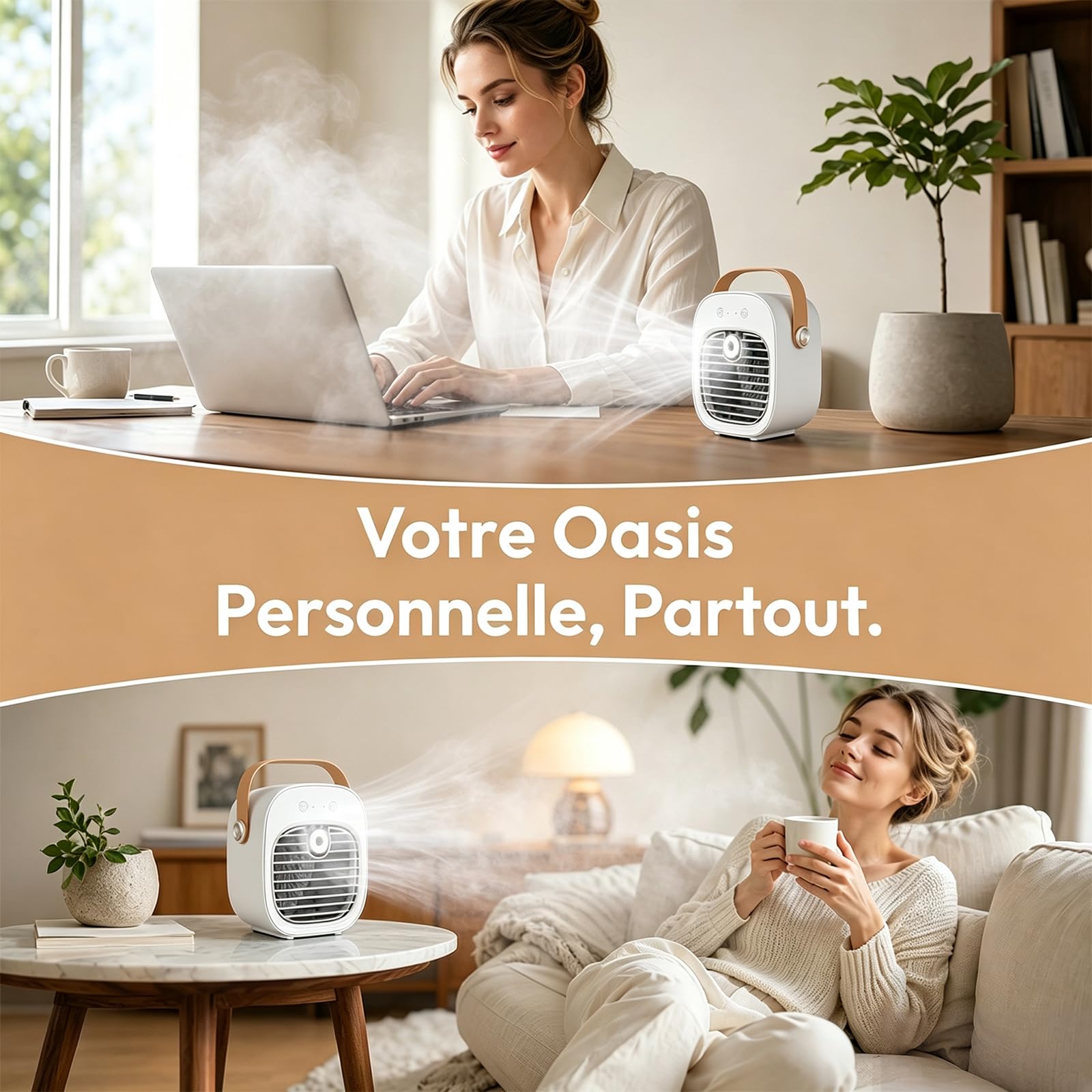 Ventilateur d'air froid 3 vitesses 128 ml Nano spray Refroidissement rapide Ventilateur refroidisseur d'eau de bureau faible bruit