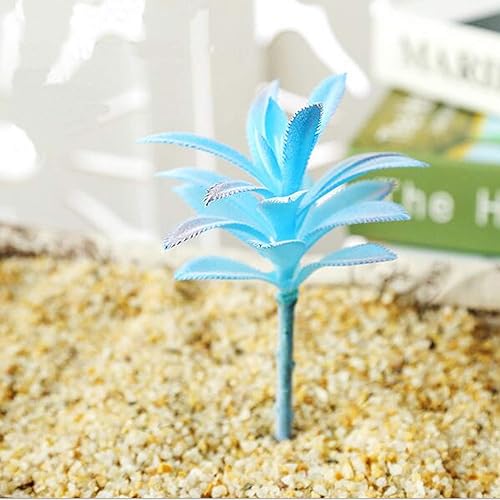 Miniatura 5 de Cayway 21 plantas suculentas artificiales, suculentas falsas azules, surtido de suculentas falsas sin maceta en azul flocado en diferentes tipos