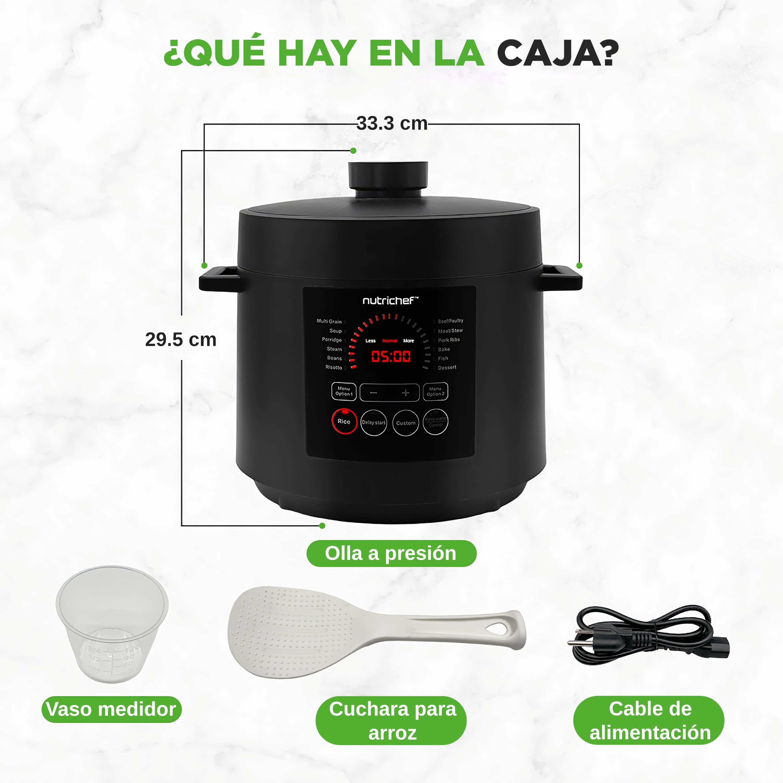 NutriChef olla de presión eléctrica digital de encimera, 13 funciones de cocción, Tiempo y temperatura ajustables, Hornea, Cocina al vapor y brasea