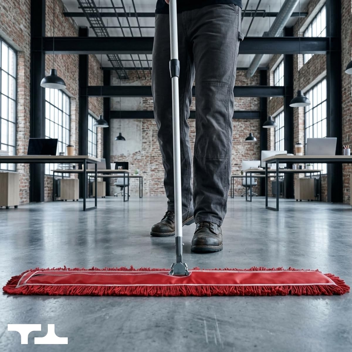 Komercyjny mop do kurzu i zamiatarka do podłóg, 122 cm, do podłóg z twardego drewna, głowica wielokrotnego użytku, wysuwany uchwyt mopa, przemysłowy suchy mop do czyszczenia podłóg i