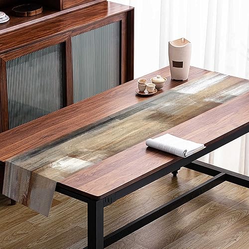 Miniatura 5 de Mcalk Juego de 6 manteles individuales y manteles individuales marrones, manteles individuales beige de arte moderno, manteles individuales de tela