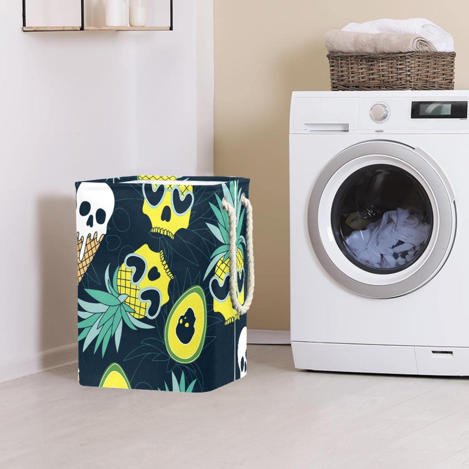 Wodoodporny kosz na pranie, kosz na brudne ubrania z uchwytem Slull Ananas Comosus