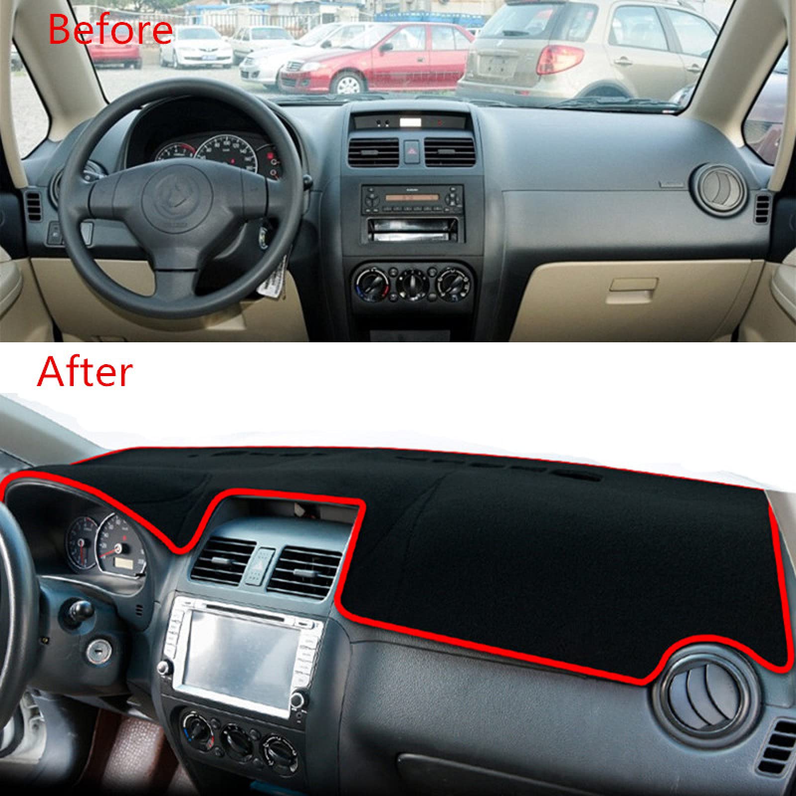 Dla Suzuki SX4 2006-2011 2012 2013, pokrywa deski rozdzielczej Mat Pad Dashmat osłona przeciwsłoneczna Instrument Protector dywan akcesoria samochodowe do stylizacji