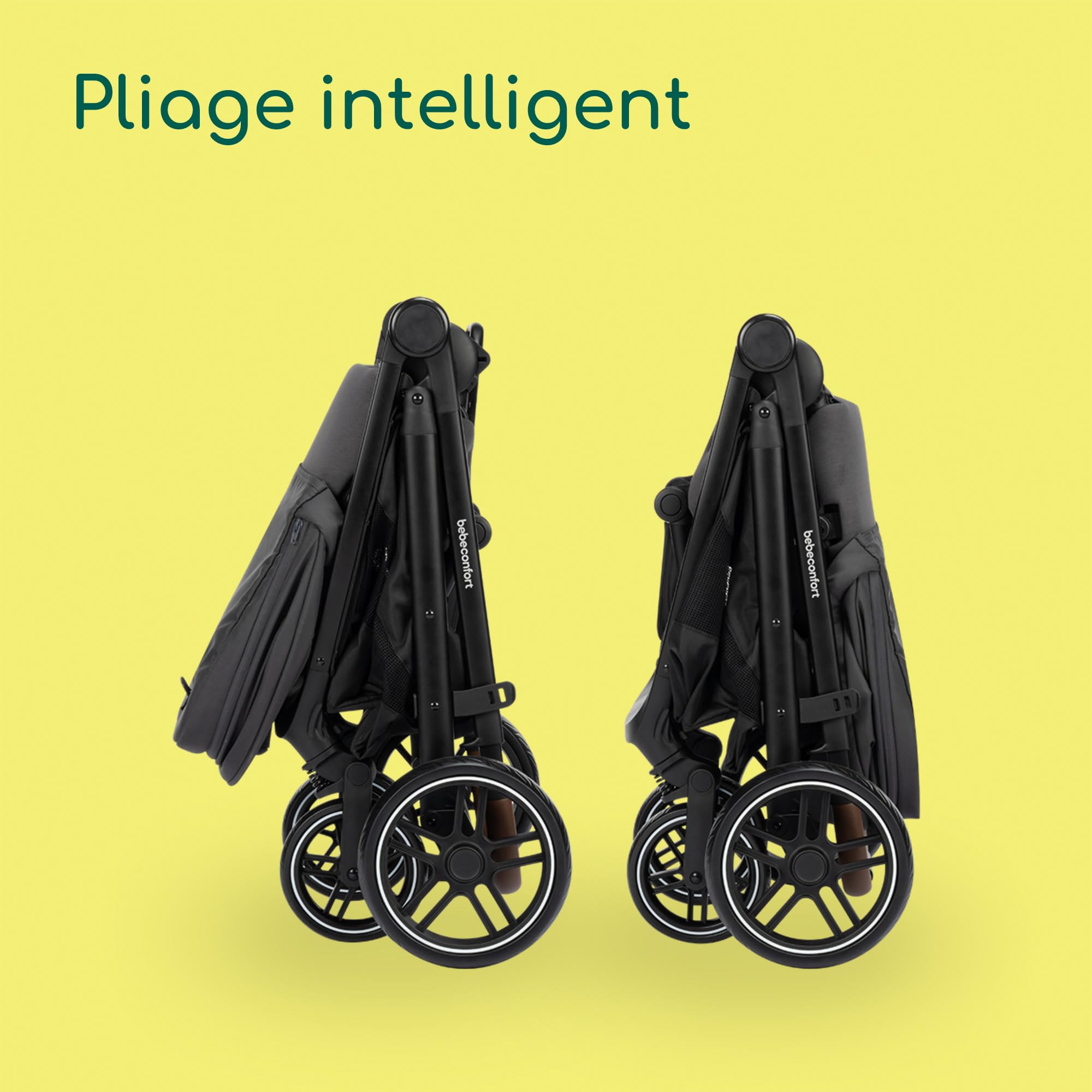 Bebeconfort Luvia Trio Poussette 3 en 1 0-22 kg Siège auto bébé Nacelle Pliage intelligent Guidon réglable Absorption des chocs Mineral Graphite