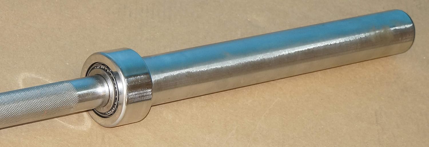 TDS Olympic Chrome plated steel 32 mm dia Power 7’ Bar with Bearings-1000 lb. rated
