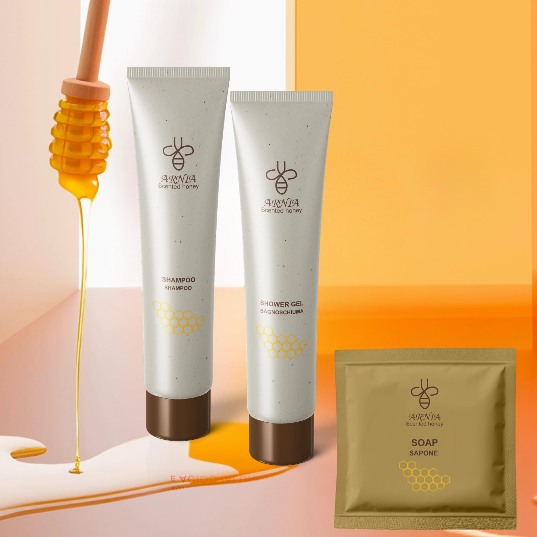 Kit Cortesia B&B Hotel Bagno Monouso 150 Pezzi 50x Bagnoschiuma 40ml 50x Shampoo 40ml 50x Sapone 15g