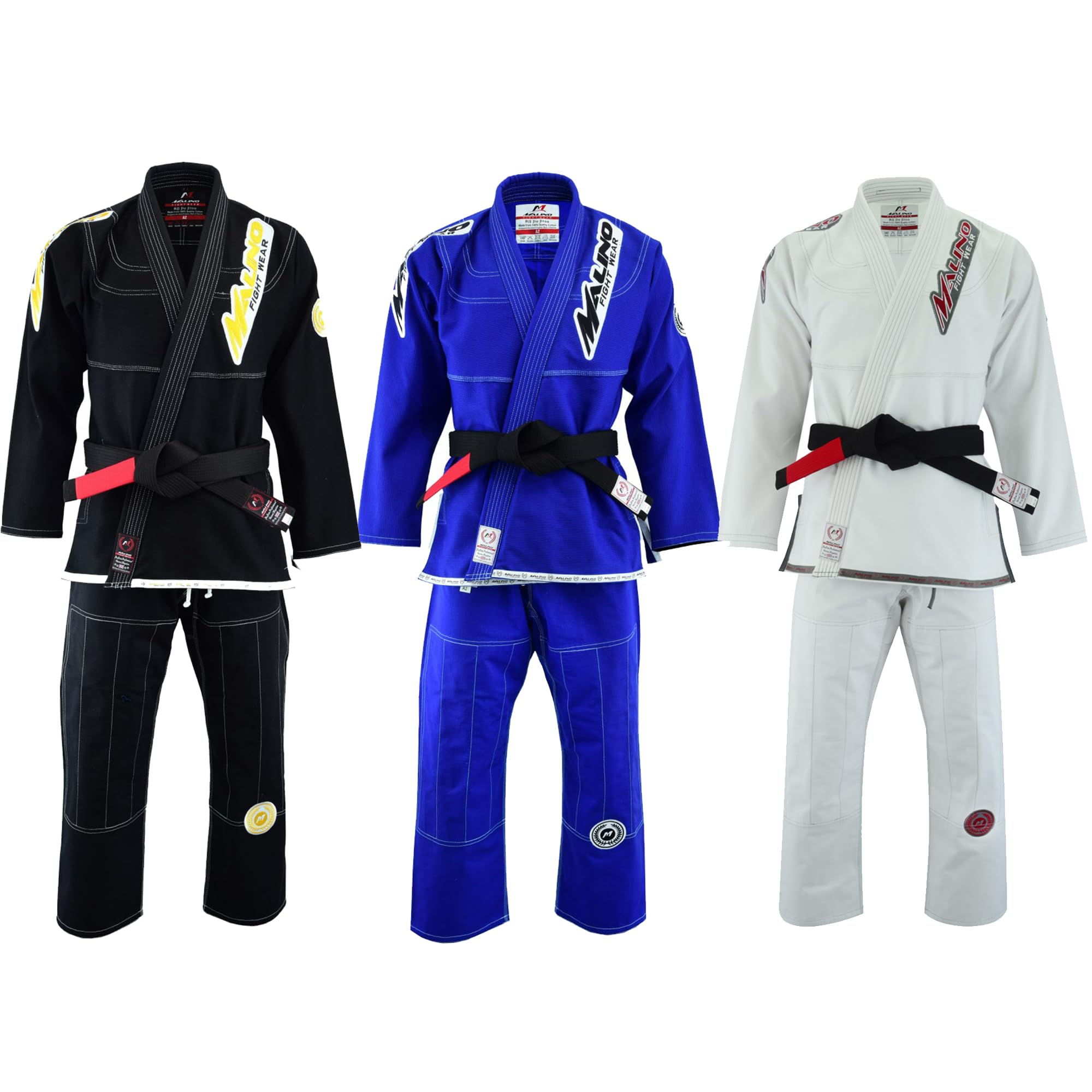Malino BJJ Gi Adult, Crocodile Brazilian Jiu Jitsu Suit Pearl Weave Cotton 450Gsm