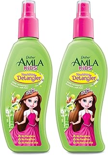 مزيل تشابك الشعر المغذي للاطفال من دابر املا (200 مل) يسهل التمشيط يجعل الشعر ناعمًا وسلسًا خالٍ من الكبريتات والبارابين (عبوة من قطعتين)