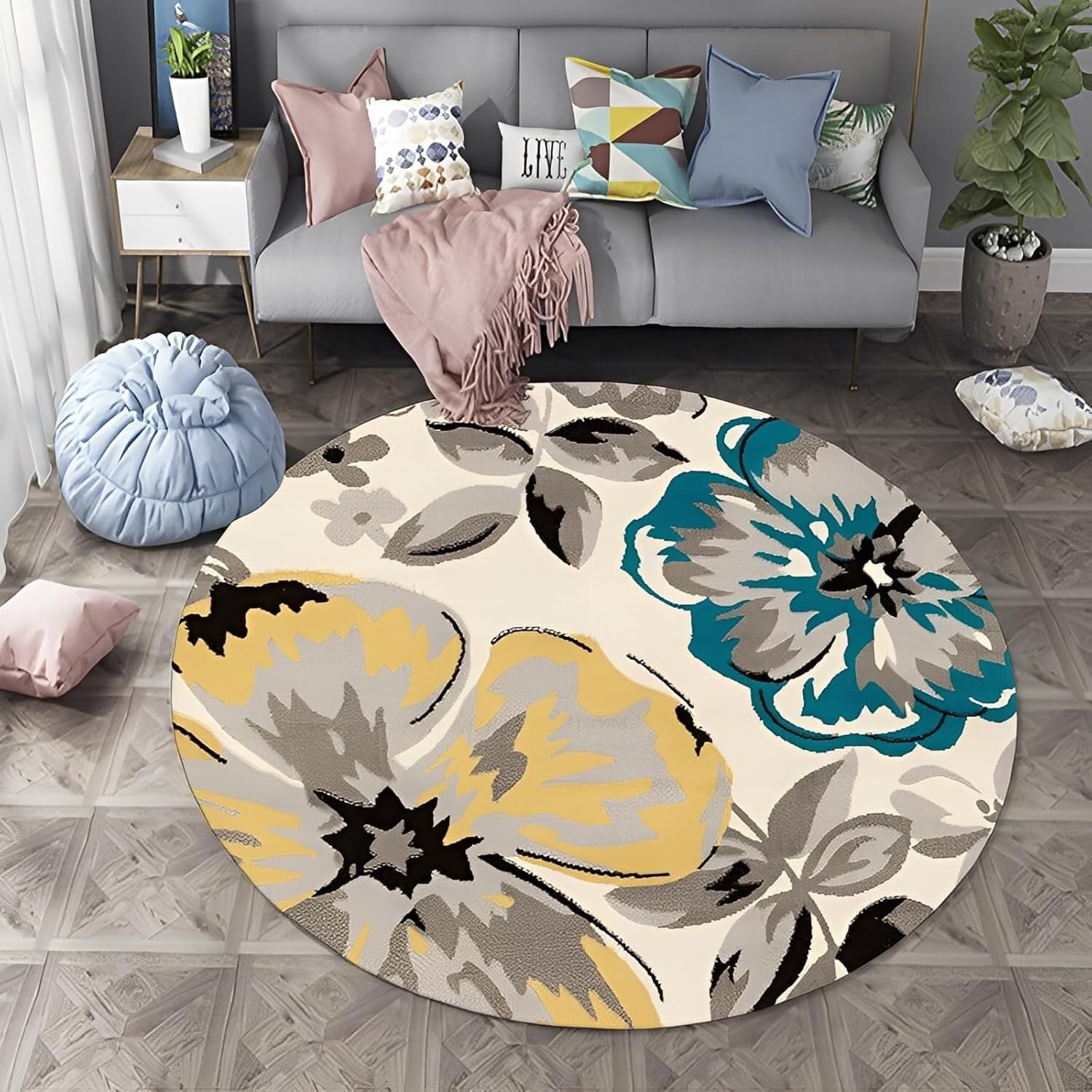 Tapis de protection multifonctionnel rond de 140cm pour roues de jeu
