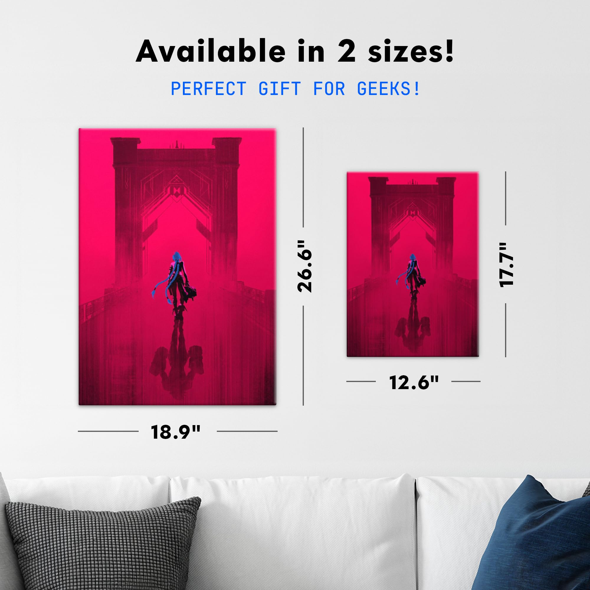 Displate Póster de Arcano de Metal, Arcano, Arcano, Arcano, Arcano, Merchandising League of Legends, Póster de Crossing the Bridge, 32 x 45 cm