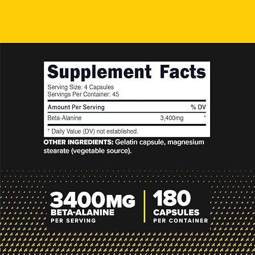 Miniatura 2 de Primaforce Beta Alanine Capsules 3,400mg, 180 Capsules (45 Servings) - Potent Beta-Alanine Supplement