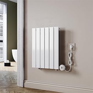 Badheizkörper Elektrischer Paneelheizkörper Weiß 600x452mm Mit Programmierbare Thermostate für Handtuchwärmer Handtuchheizkörper Elektrisch mit Timerfunktion und Temperaturregler