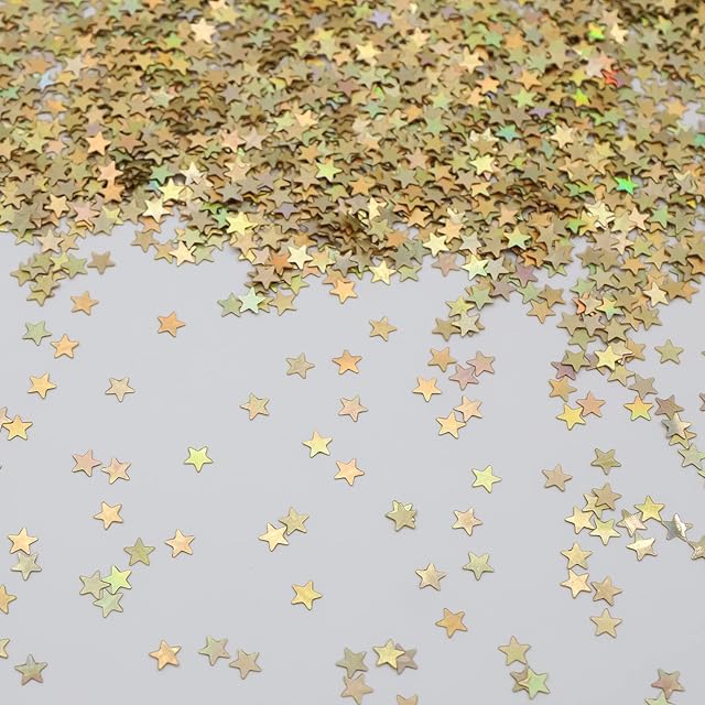 30g Star Sequins Confetti - Gold Confetti for Wedding Card Party Decorations Kids Birthday Baby Shower Christmas Table Decorations Sprinkles 6mm Metallic Glitter Foil Confetti