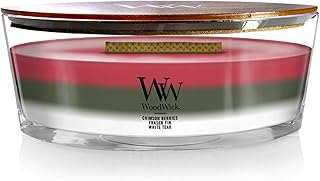 WoodWick Winter Garland Trilogy Holiday Candle Gifts for Women and Men, 16 oz Ellipse Trilogy Candle with Crackling Wick
