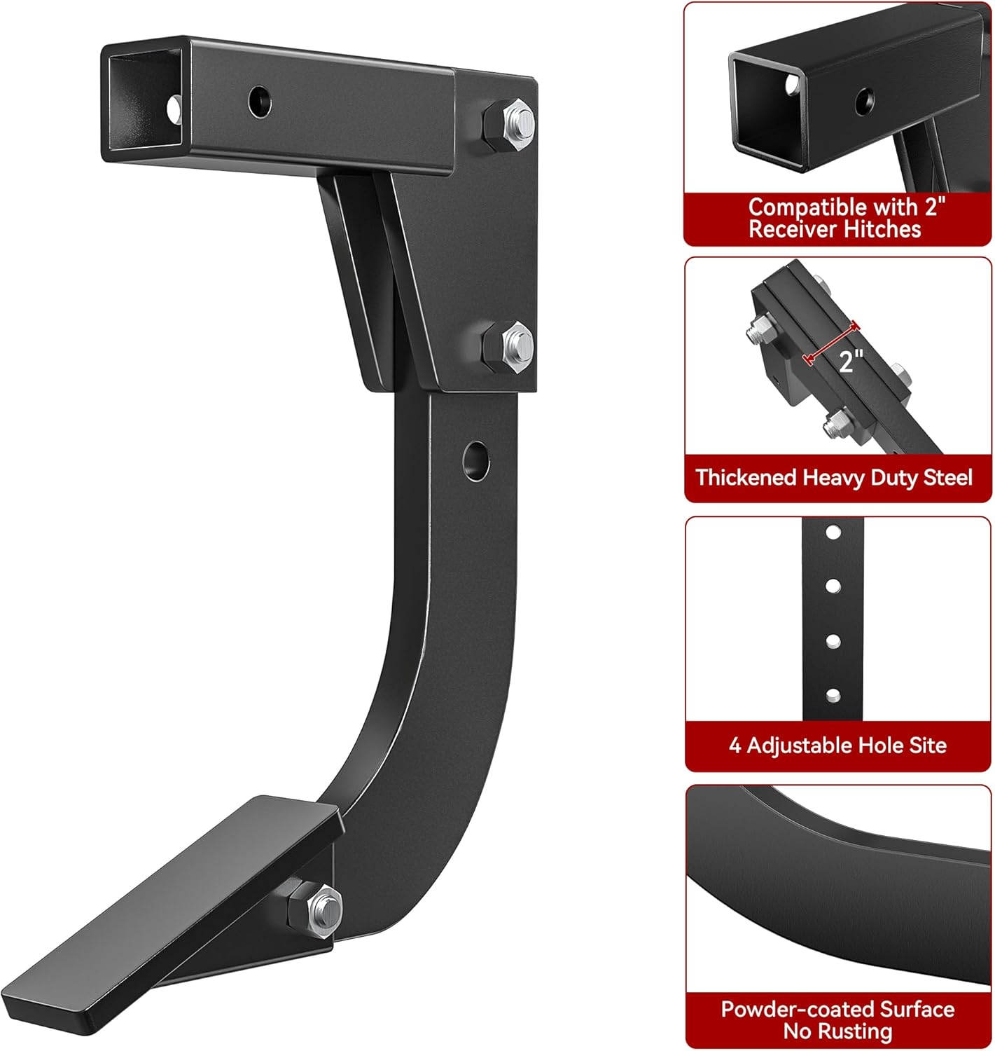 YITAMOTOR Heavy Duty Hitch Mounted Trencher Fits 3 Point Hitch, Hitch Lawn Ripper w/ 2" Receiver for ATV/UTV Tractor, Subsoiler, 16" Rigid Drop Shank w/Adjustable Depth & 2pcs Replaceable Ripper Teeth