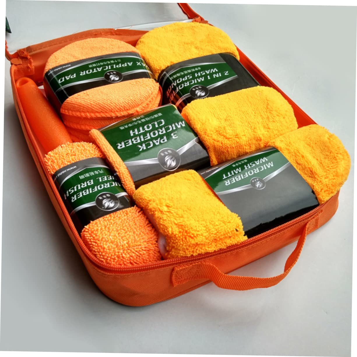 FUNOMOCYA 9pc Car Wash Kit Mitts Brush Sponge Pad Car Cleaning Set Scratch Trucks Boats