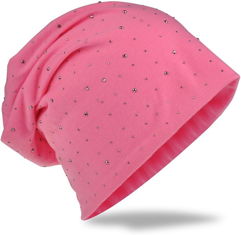Miobo Jersey Slouch Beanie with Sequin Rhinestone - Rivet Style