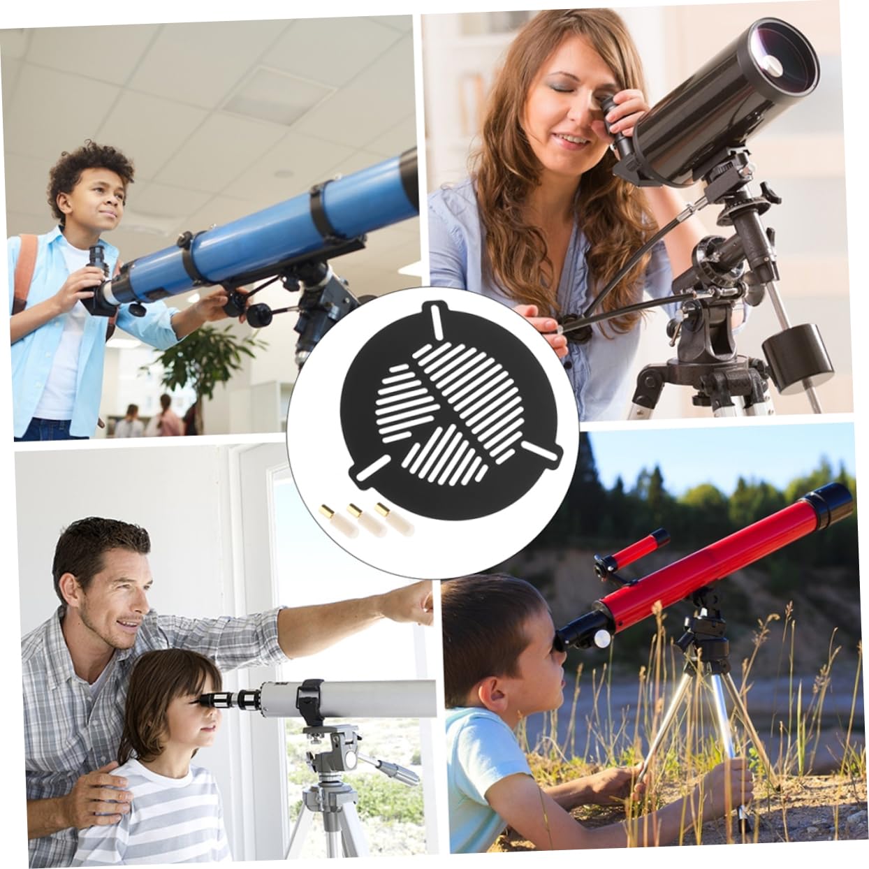 FELTECHELECTR Focus Fishbone Astronomy Telescope Focus Masks Focus Mask for Telescope Focusing Mask Astronomical Telescope Focus Mask Face Masks Metal Astronomical Focus Mask Black